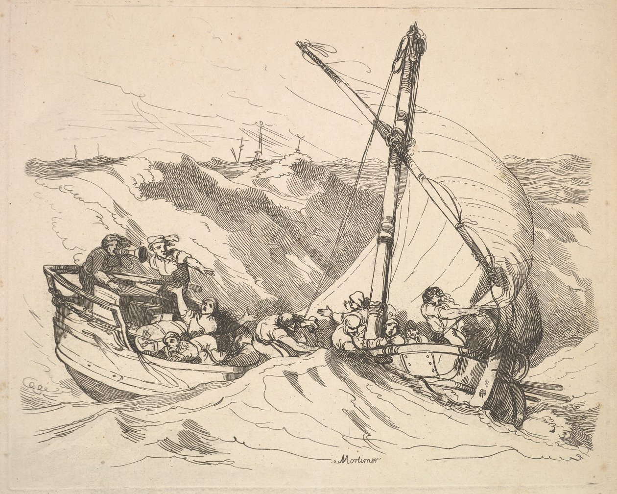 قارب في عاصفة في البحر ، 1784-88. بواسطة توماس رولاندسون