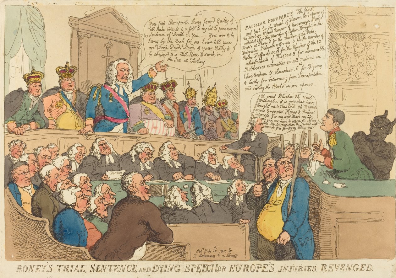 محاكمة بوني ، والحكم ، وخطاب الموت ، نُشر عام 1815. بواسطة توماس رولاندسون