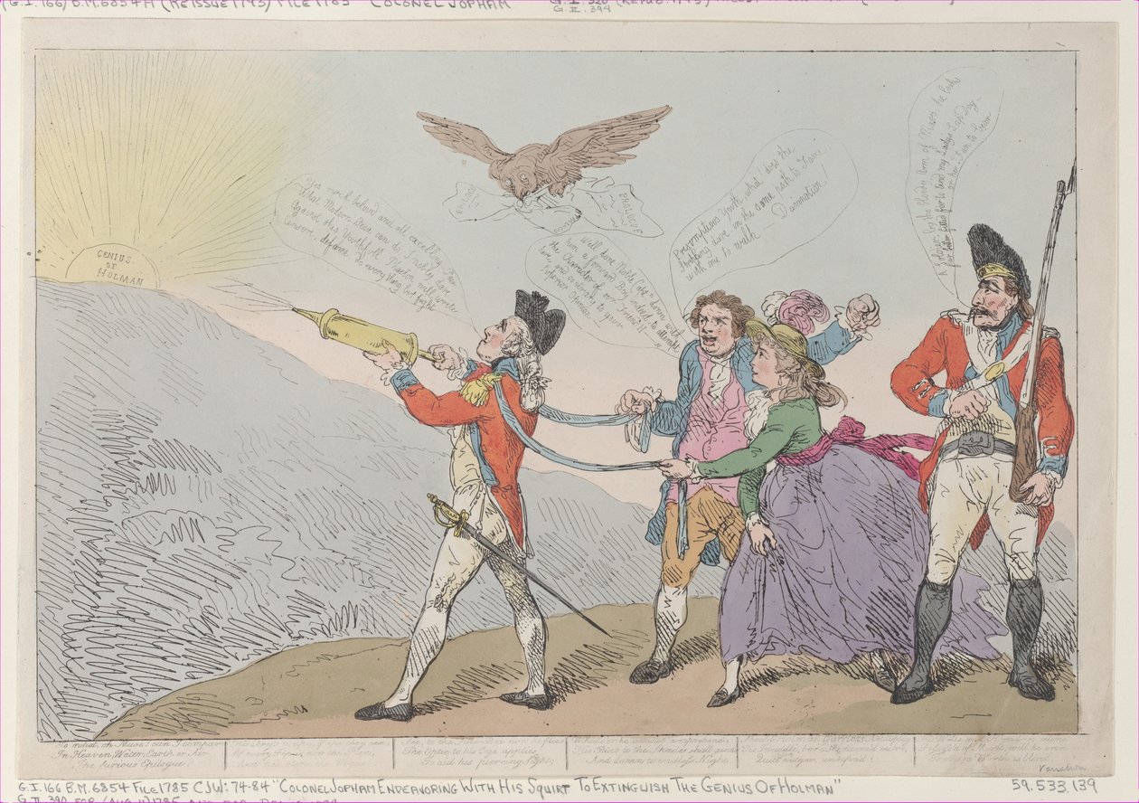 [العقيد. توبهام يسعى مع بخه لإطفاء عبقرية هولمان] ، أو ... ، 5 أكتوبر ، 1785. بواسطة توماس رولاندسون