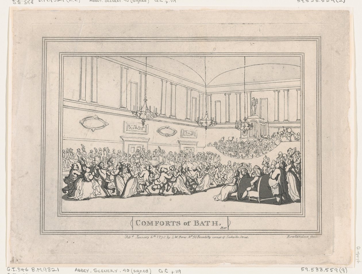 وسائل الراحة في باث ، اللوحة 10 ، 6 يناير 1798. ، 6 يناير 1798. بواسطة توماس رولاندسون