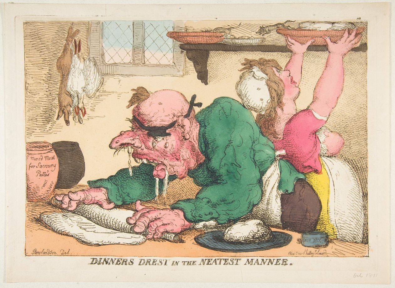 عشاء في Drest in the Neatest Manner ، أكتوبر 1811. بواسطة توماس رولاندسون
