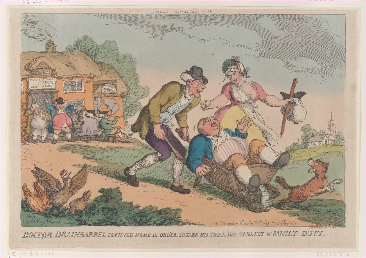 تم نقل الطبيب Drainbarrel إلى المنزل من أجل اتخاذ محاكمته لإهمال Fa ... ، 30 نوفمبر 1810. بواسطة توماس رولاندسون