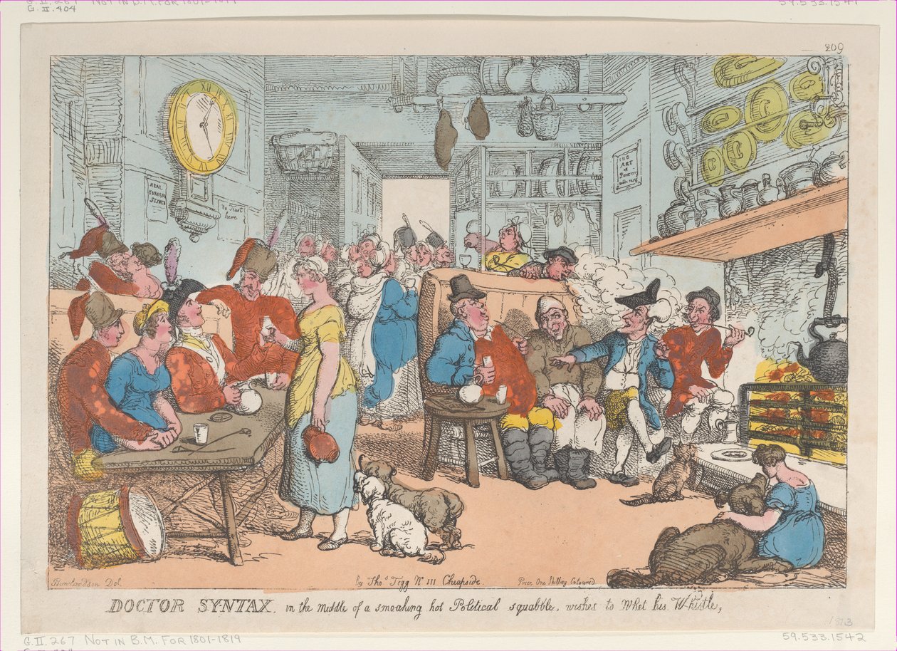 دكتور بناء الجملة ، في وسط نزاع سياسي ساخن مدخن ، يتمنى أن يرحل ... ، 31 أغسطس ، 1813. بواسطة توماس رولاندسون