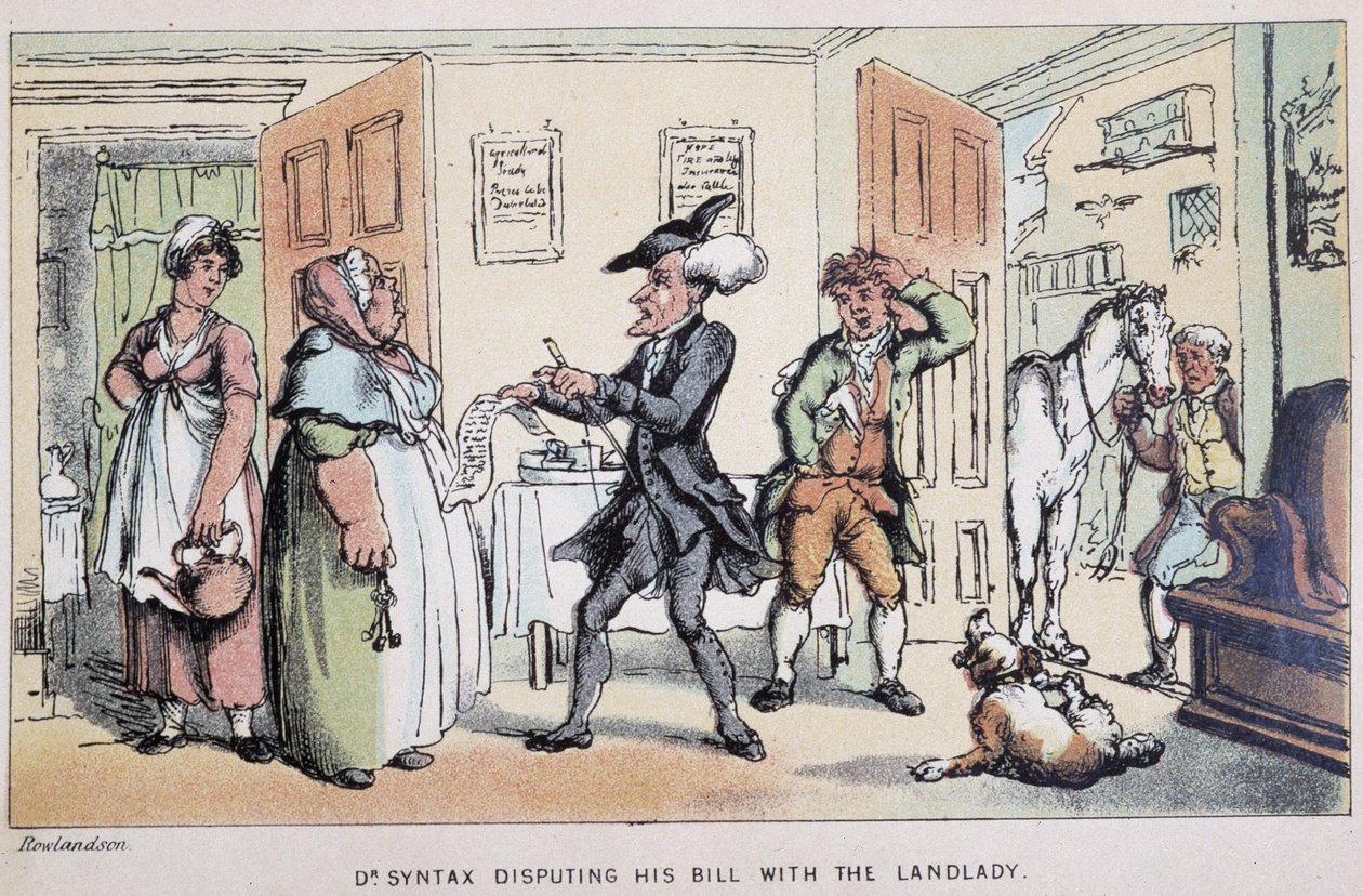 Doctor disputing a bill (in a hotel?) - in “” Doctor Syntax