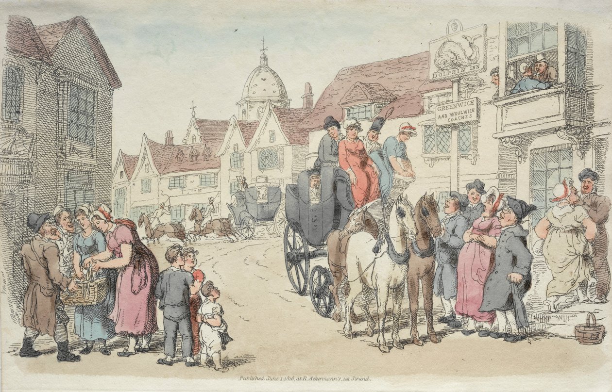 Dolphins Inn: مدربات جرينتش وولويتش ، 1816. بواسطة توماس رولاندسون