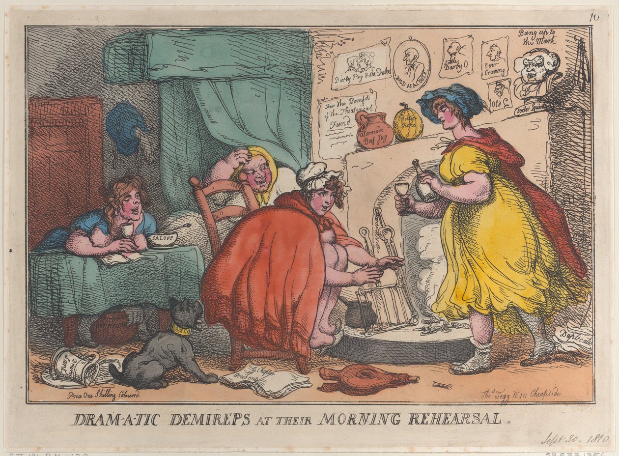 Dram-a-tic Demireps في بروفة الصباح ، 30 سبتمبر 1810. ، 30 سبتمبر 1810. بواسطة توماس رولاندسون