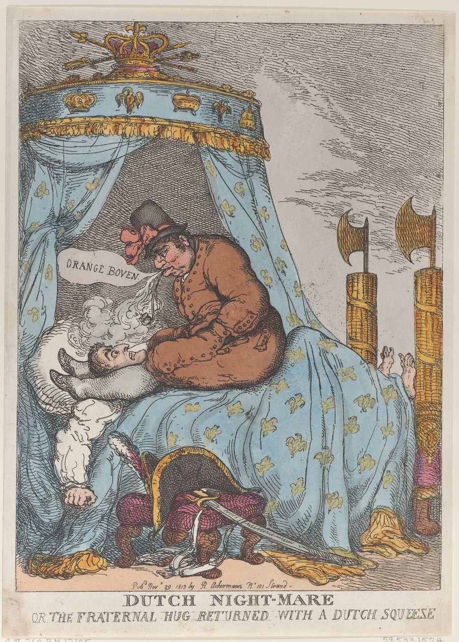 عاد Dutch Night-Mare أو العناق الأخوي بضغط هولندي ، نوفمبر ... ، 30 نوفمبر 1813. بواسطة توماس رولاندسون