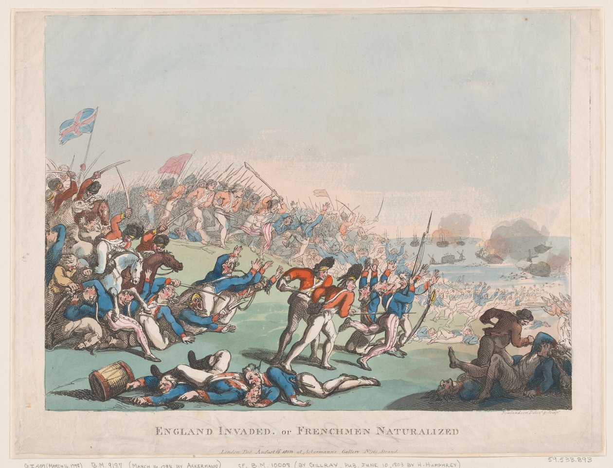 غزو إنجلترا أو الفرنسيين المتجنسين ، 1803 ، 1803. بواسطة توماس رولاندسون