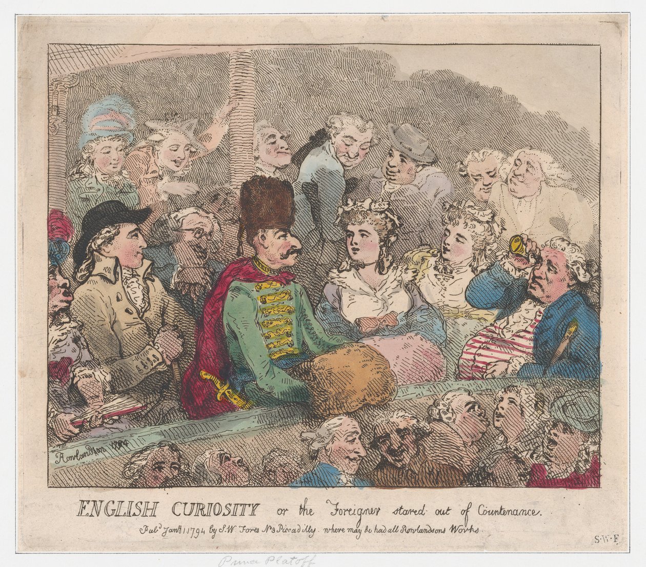 الفضول الإنجليزي أو الأجنبي الذي بدا خارج الواجهة ، 1 يناير 1794 ، 1 يناير 1794. بواسطة توماس رولاندسون