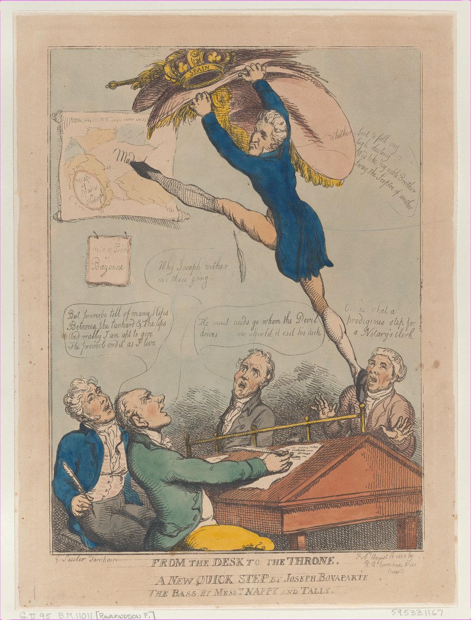 من المكتب إلى العرش ، خطوة جديدة سريعة بقلم جوزيف بونابرت الباس بقلم M ... ، 18 أغسطس 1808. بواسطة توماس رولاندسون