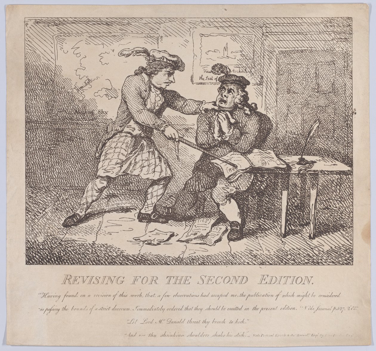 Frontispiece ، مراجعة للطبعة الثانية الجميلة الرائعة Boswell ، P ... ، 15 يونيو 1786. بواسطة توماس رولاندسون