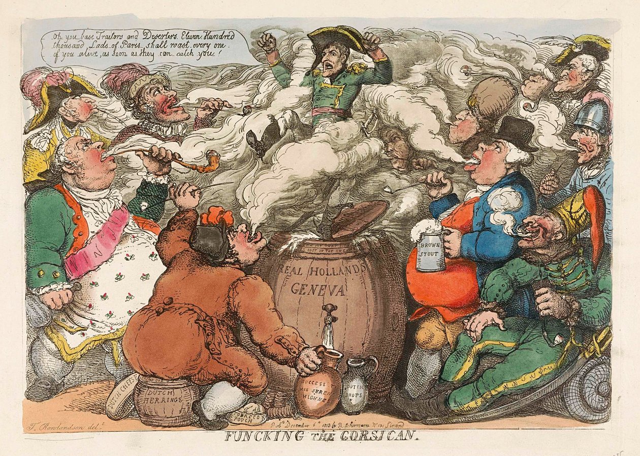 Funcking الكورسيكان ، حانة. 1813 نقش ملون باليد. بواسطة توماس رولاندسون