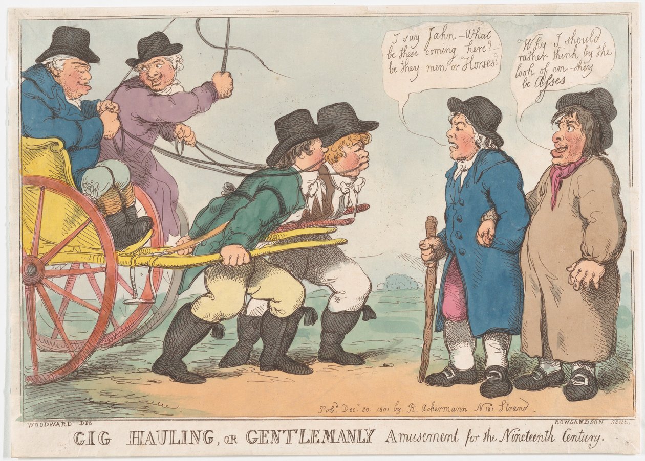 Gig Hauling ، أو Gentlemanly Amusement for the Nineteenth Century ، 3 أبريل 1801. ، 3 أبريل 1801. بواسطة توماس رولاندسون
