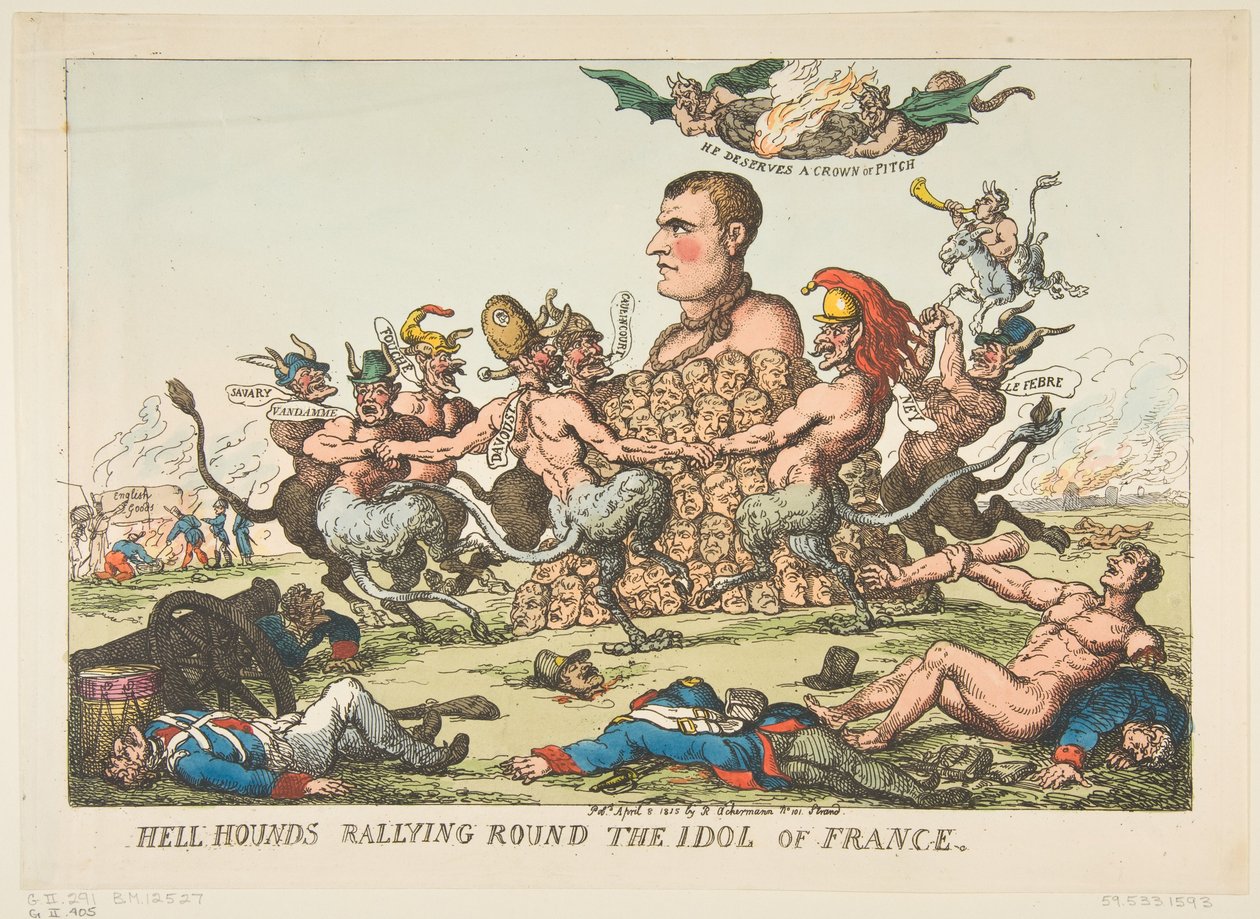 Hound Hounds Rallying the Idol of France ، 8 أبريل 1815. بواسطة توماس رولاندسون