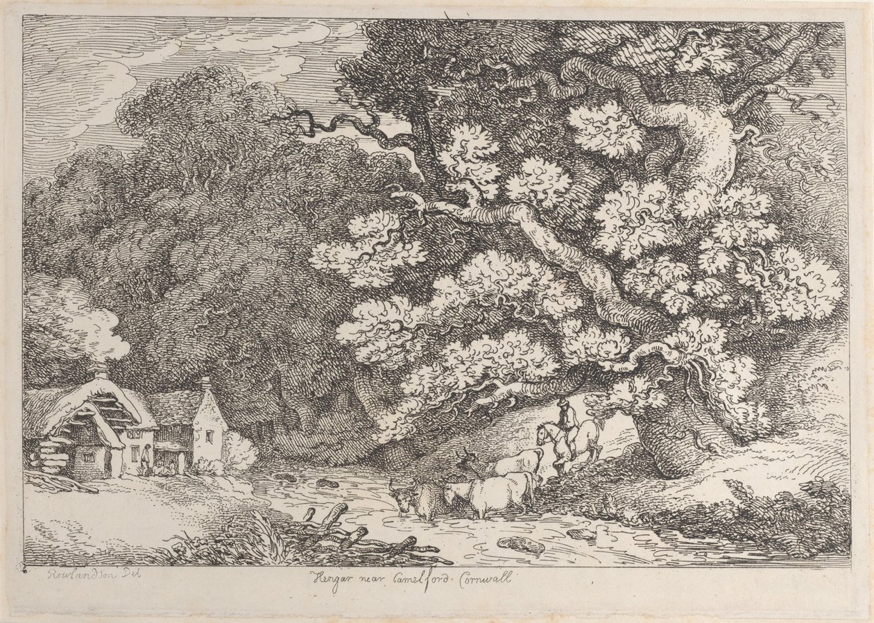 Hengar بالقرب من Camelford ، كورنوال ، من Views in Cornwall ، كاليفورنيا. 1812. ، كاليفورنيا. 1812. بواسطة توماس رولاندسون