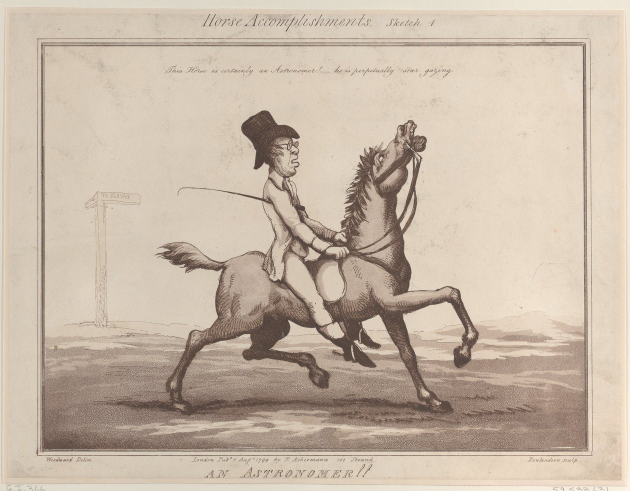 إنجازات الخيول ، رسم 1: عالم فلك !! ، 1 أغسطس 1799 ، 1 أغسطس 1799. بواسطة توماس رولاندسون