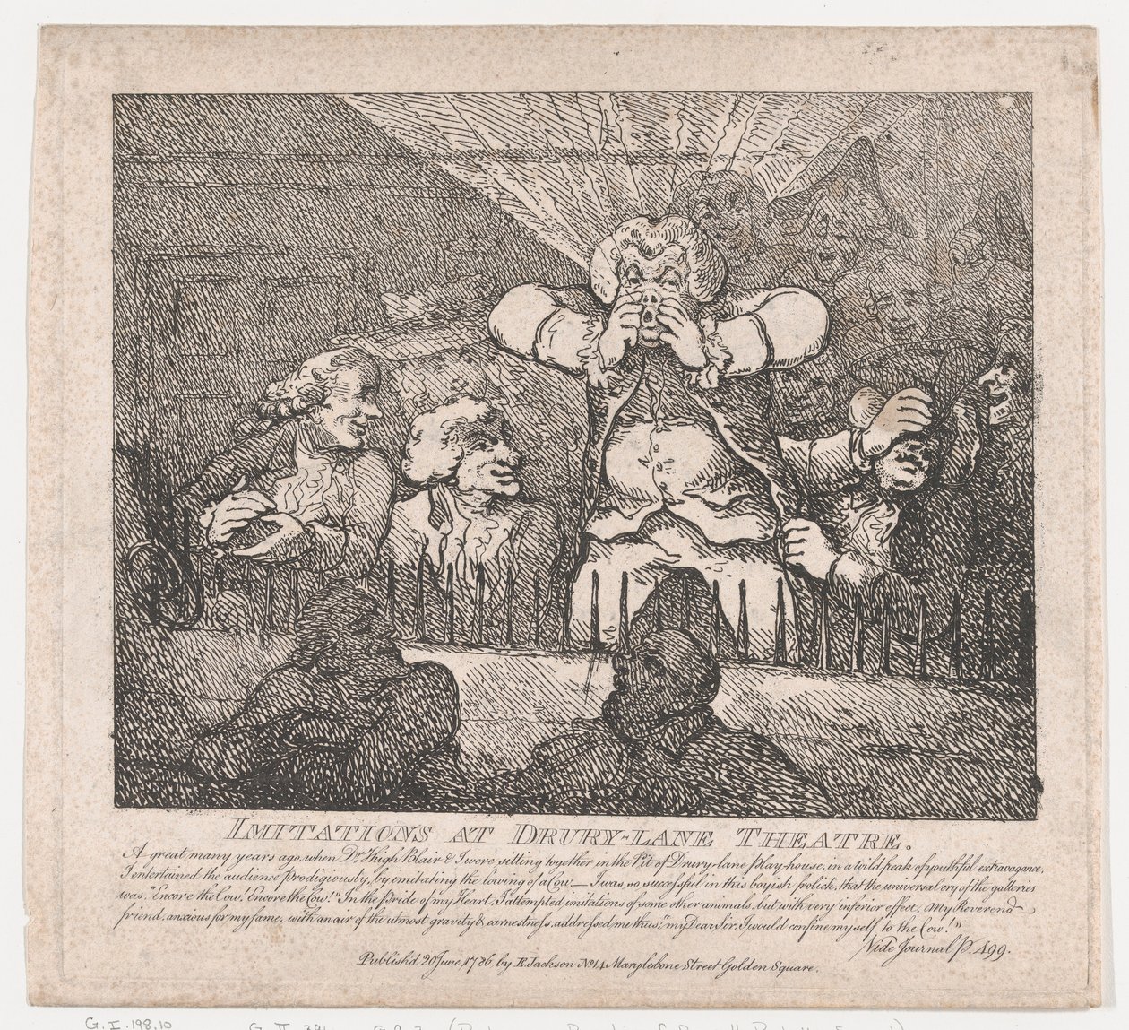 التقليد في مسرح Drury-Lane الرائع الجميل لبوزويل ، الجزء الثاني ... ، 20 يونيو 1786. بواسطة توماس رولاندسون