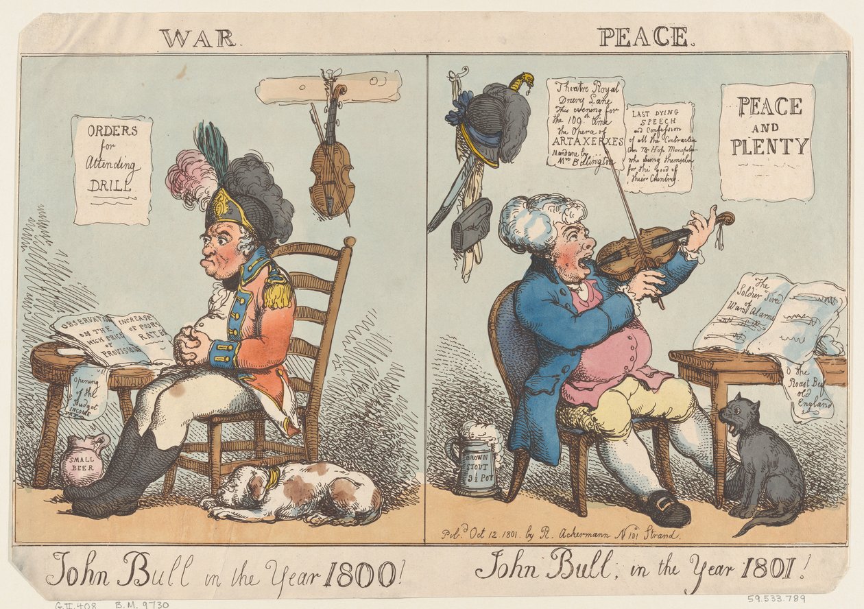 جون بول عام 1800! جون بول في عام 1801 ، ١٢ أكتوبر ١٨٠١ ، ١٢ أكتوبر ١٨٠١. بواسطة توماس رولاندسون