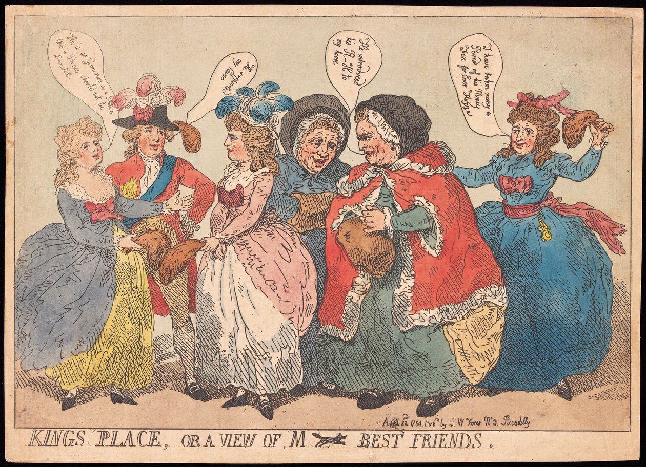 Kings Place ، أو وجهة نظر M ---- Best Friends ، pub. 1784 (نقش ملون) بواسطة توماس رولاندسون