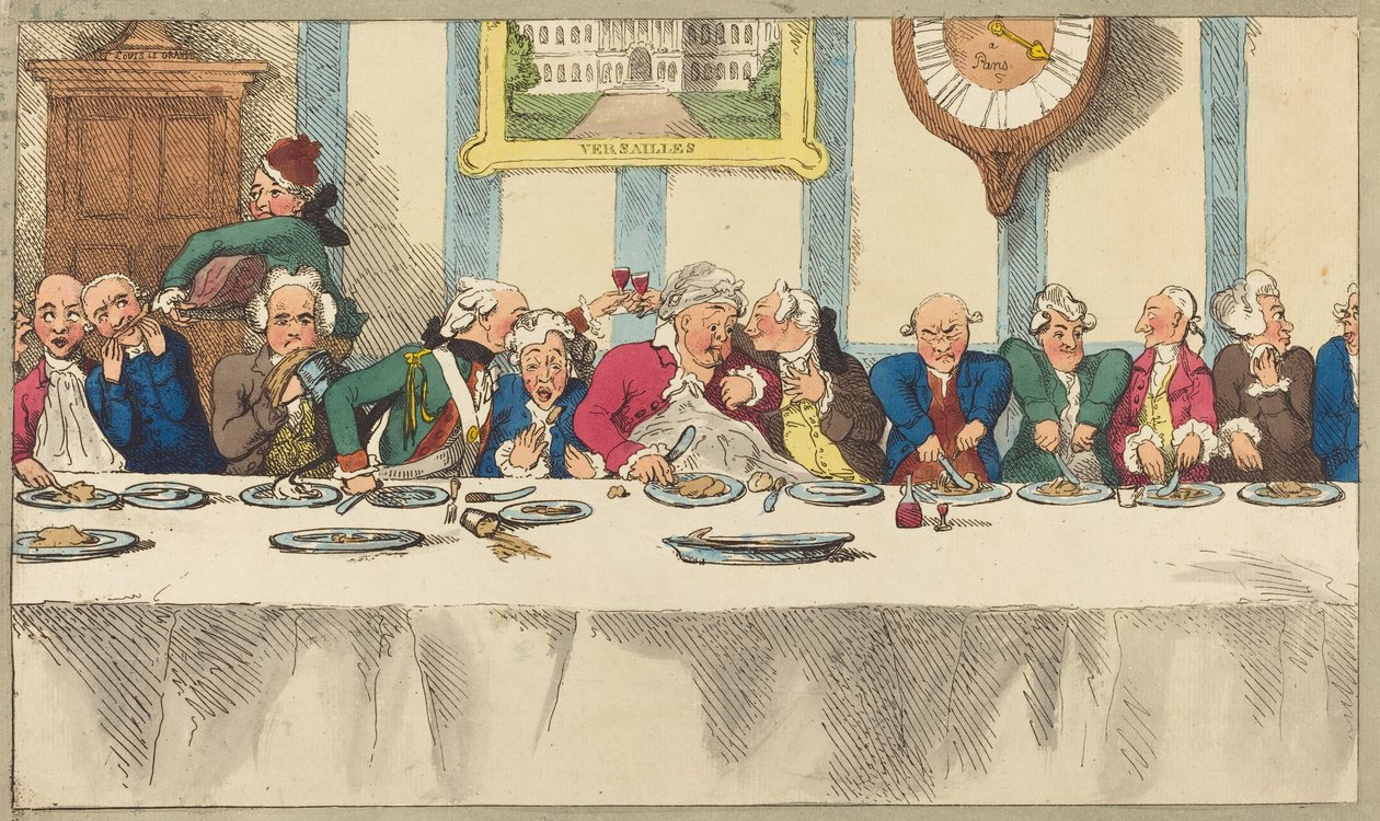 La Table d'Hote ، نُشر عام 1792. بواسطة توماس رولاندسون