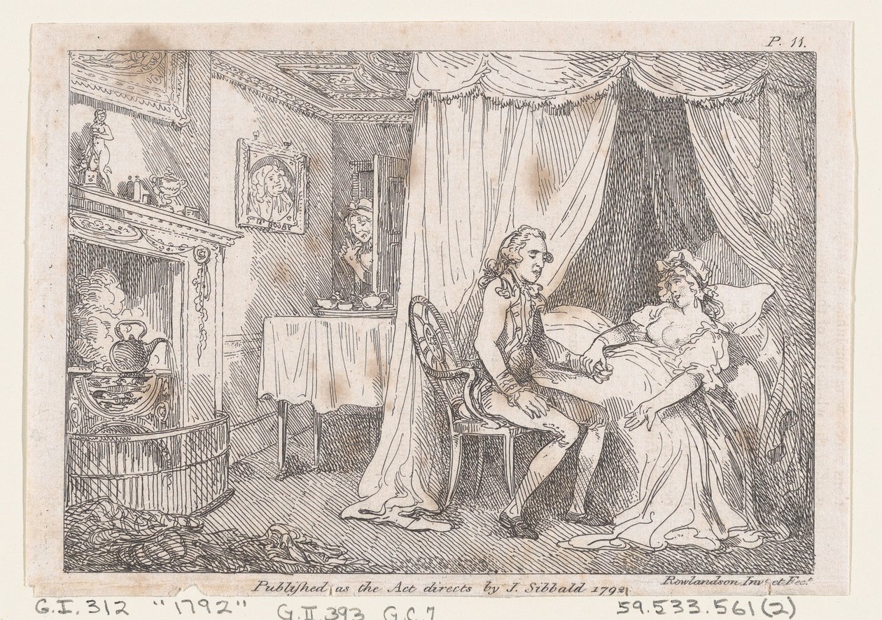 تحاول الليدي بوبي إغواء يوسف الطاهر ، من مغامرات جوزيف أندرو ... ، 1792. بواسطة توماس رولاندسون