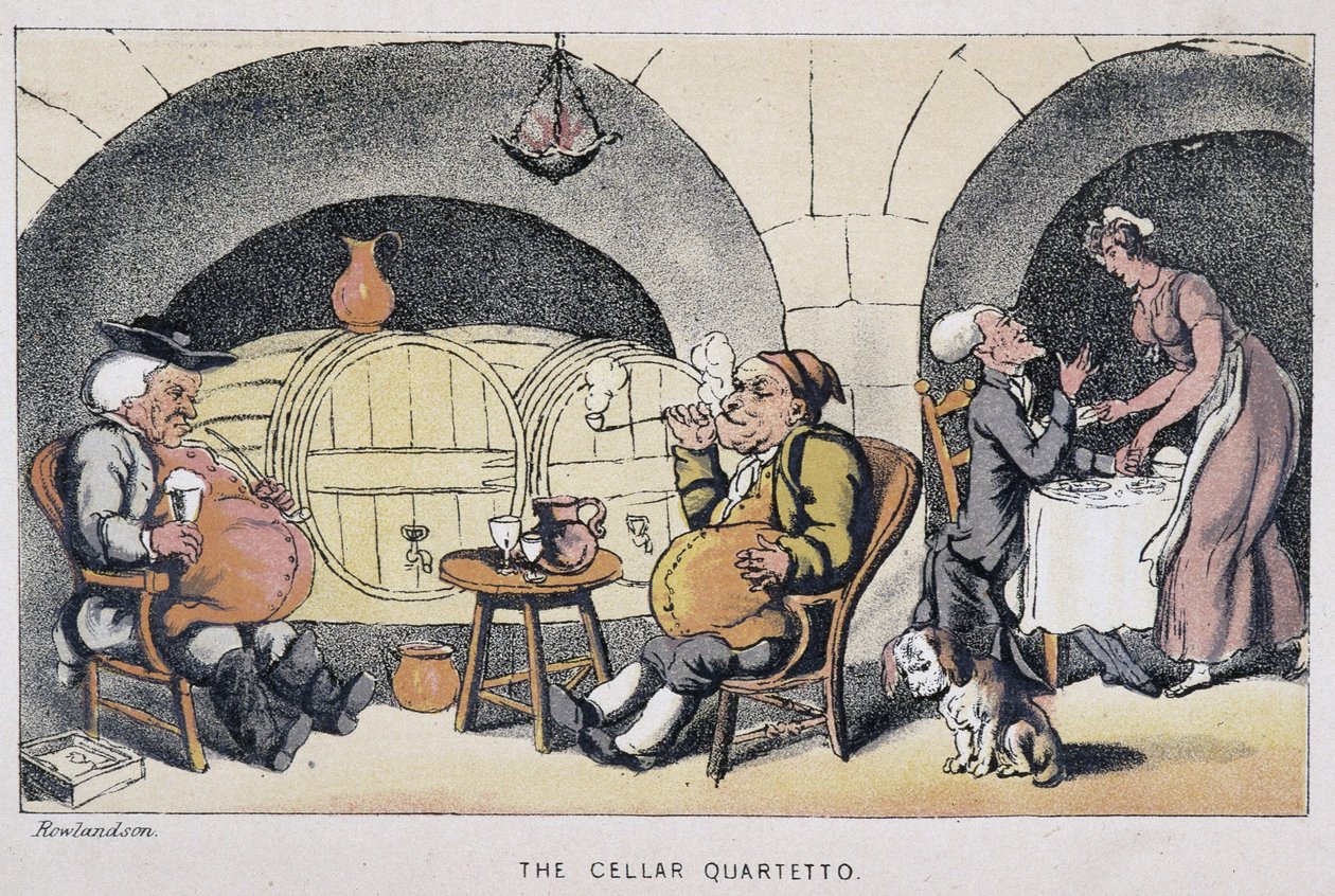 Le Dans un cellar ou un cave - في "" ثلاث جولات لـ Doctor Syntax: بحثًا عن العزاء الرائع والزوجة "" بقلم ويليام كومب ، مرض. رولاندسون بواسطة توماس رولاندسون