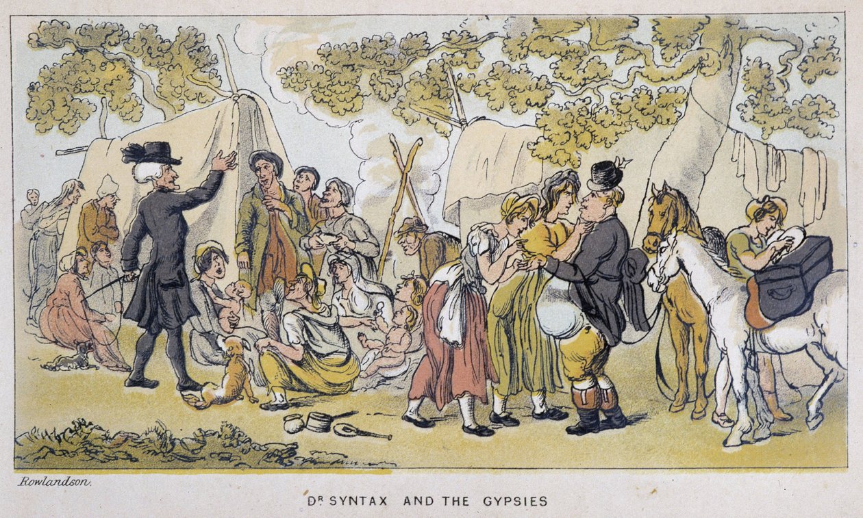 Le Decteur et les Gypsies (ou Romanichels) - في جولات "" Doctor Syntax الثلاث: بحثًا عن العزاء الرائع والزوجة "" بقلم ويليام كومب ، مريض. رولاندسون بواسطة توماس رولاندسون