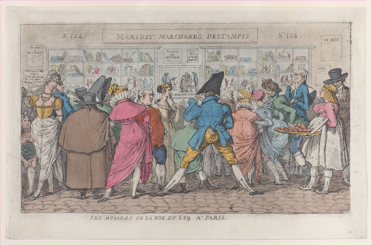 Musards of the Rue du Coq in Paris Dawdlers of the Rue Coq ، كاليفورنيا. 1810. ، كاليفورنيا. 1810. بواسطة توماس رولاندسون