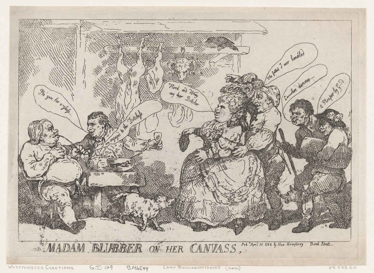 سيدتي دهن على ظهرها في 22 أبريل 1784 ، 22 أبريل 1784. بواسطة توماس رولاندسون