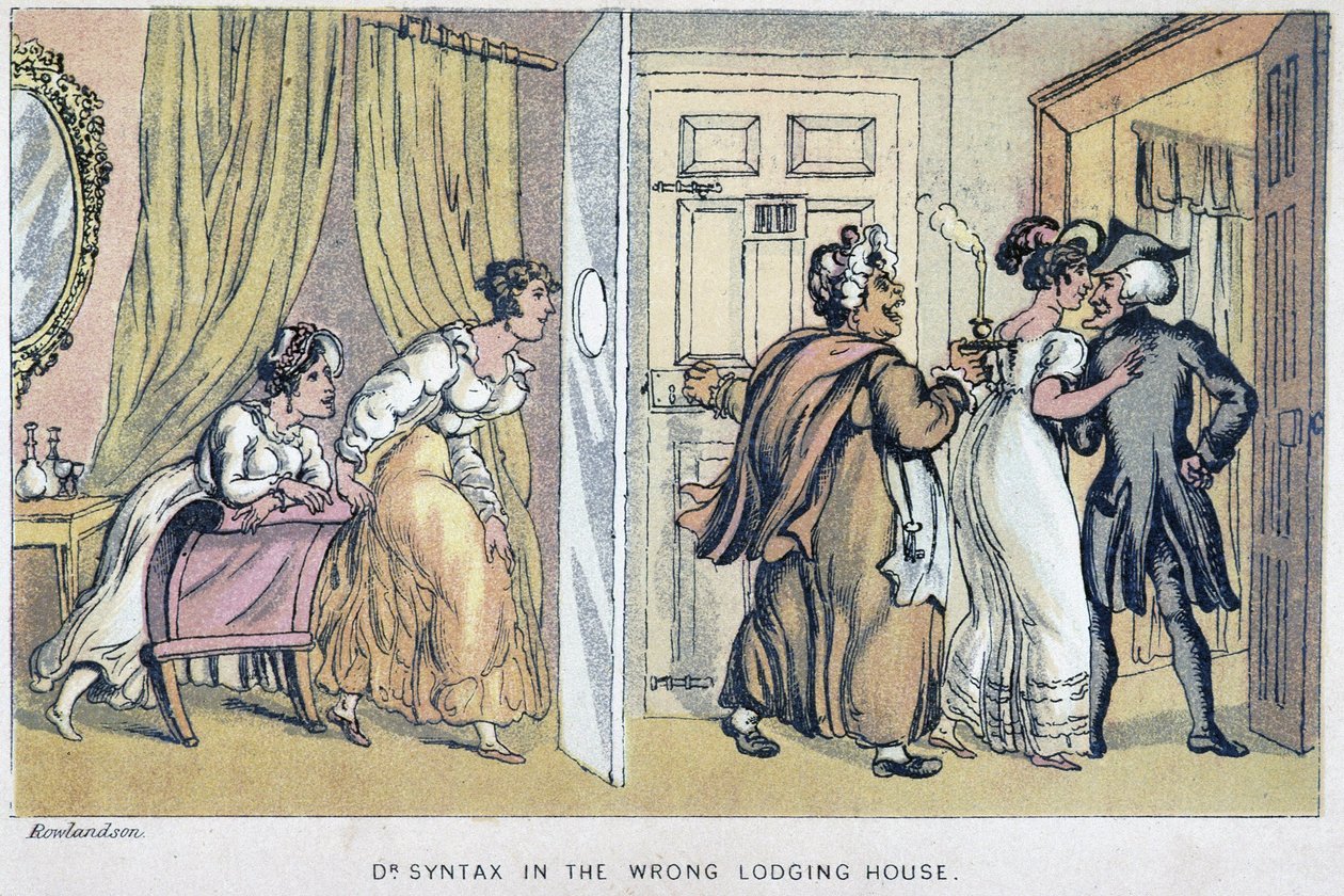 Maison close - في "" ثلاث جولات لـ Doctor Syntax بحثًا عن العزاء الخلاب والزوجة "بقلم ويليام كومب ، إيل. بقلم رولاندسون ، جون كامدن هوتين ، بيكاديللي ، لندن بواسطة توماس رولاندسون