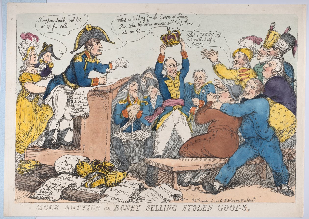 مزاد وهمي أو بوني يبيع البضائع المسروقة ، 25 ديسمبر 1813. ، 25 ديسمبر 1813. بواسطة توماس رولاندسون
