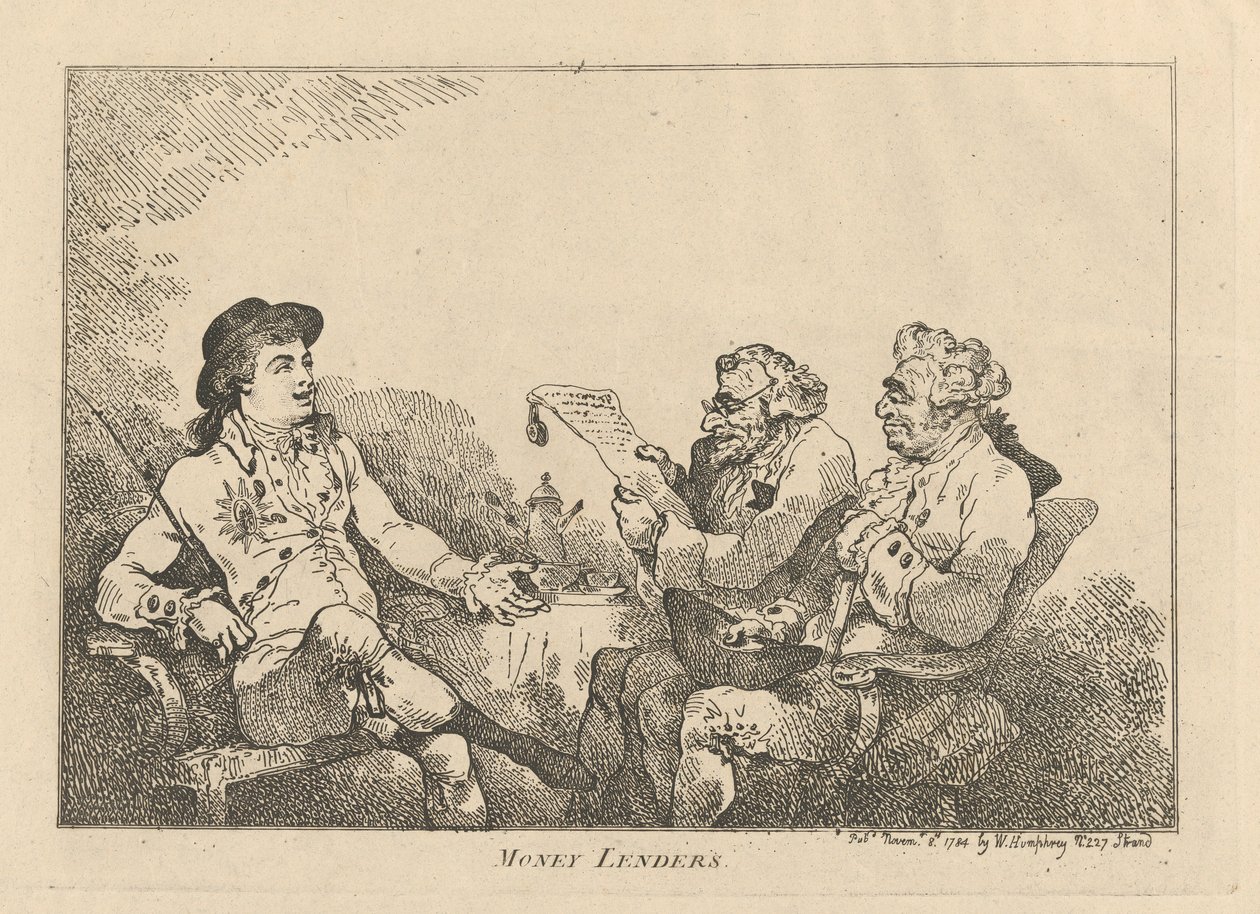 مقرضو الأموال ، 8 نوفمبر ، 1784 ، 8 نوفمبر ، 1784. بواسطة توماس رولاندسون