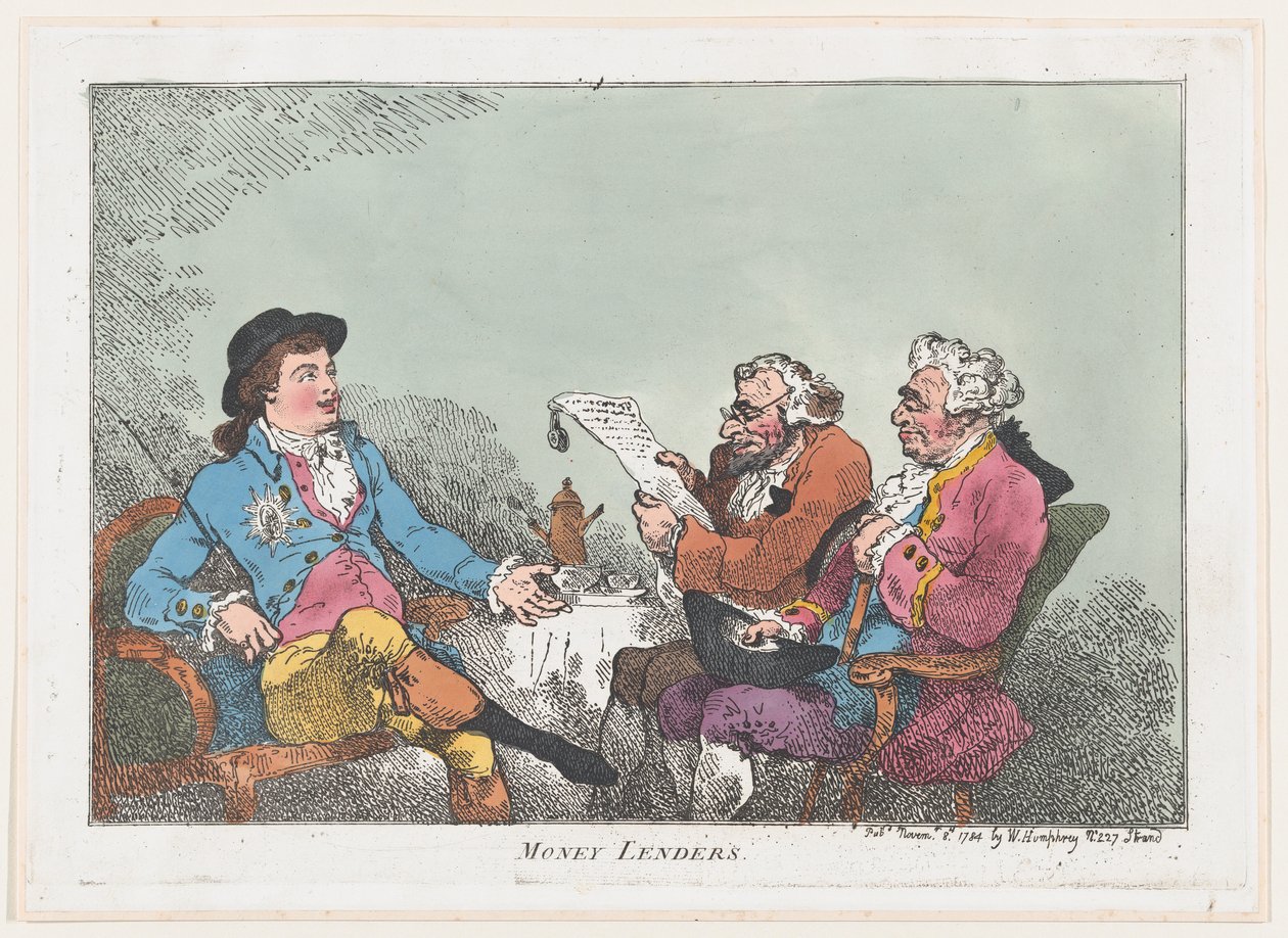 مقرضو الأموال ، 8 نوفمبر ، 1784 ، 8 نوفمبر ، 1784. بواسطة توماس رولاندسون