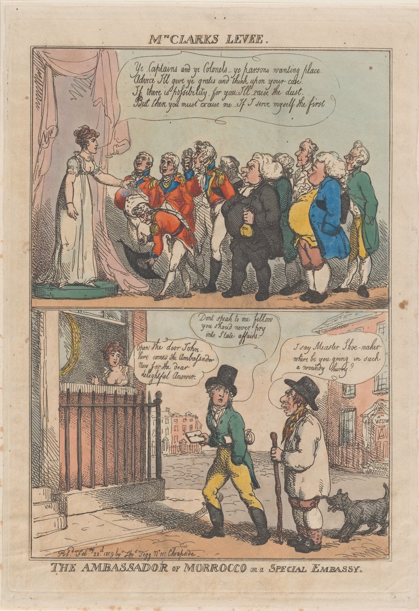 ليفي السيدة كلارك. سفير المغرب في سفارة خاصة ، 20 فبراير 1809. بواسطة توماس رولاندسون