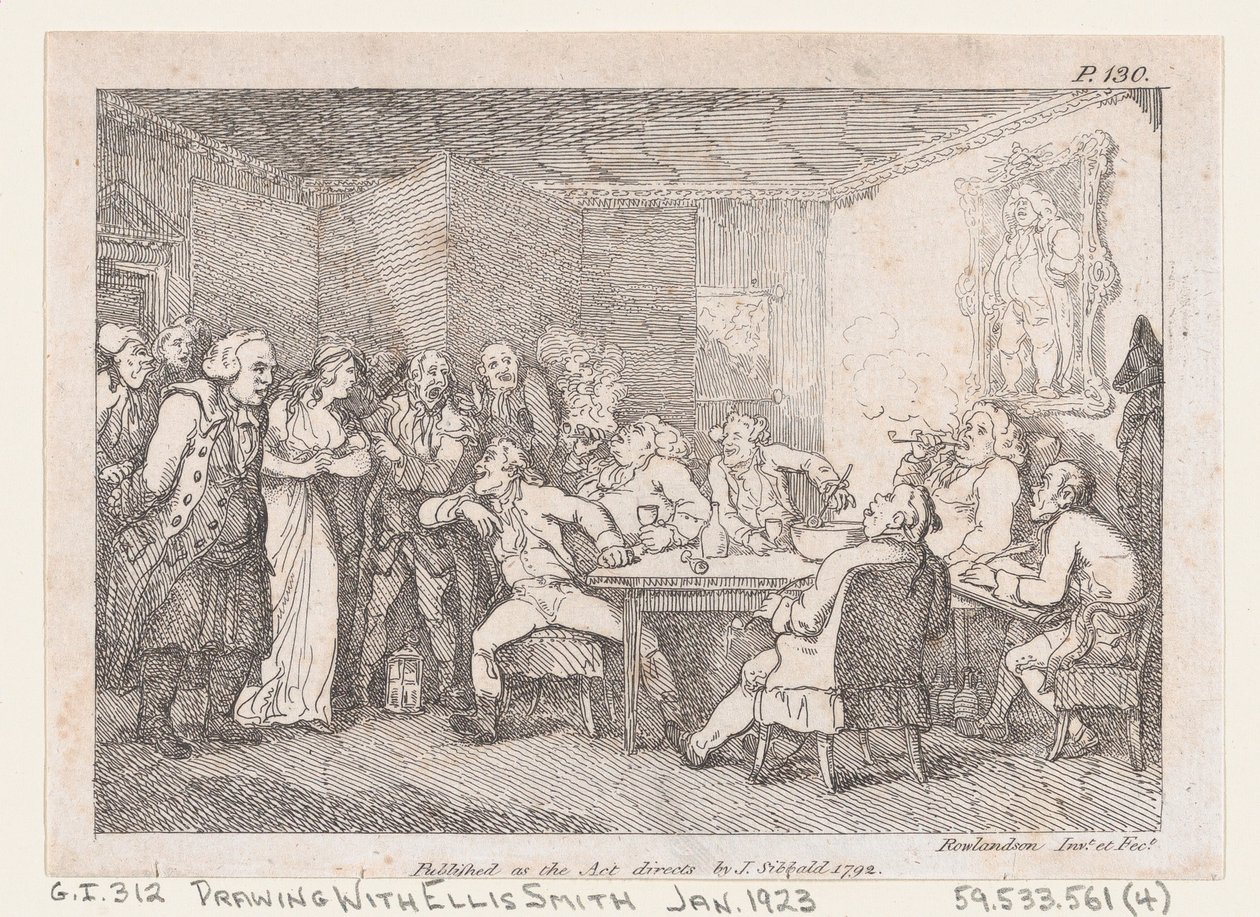 فحص بارسون آدمز وفاني كمجرمين أمام جستس البلد ، من المغامرات ... ، 1792. بواسطة توماس رولاندسون