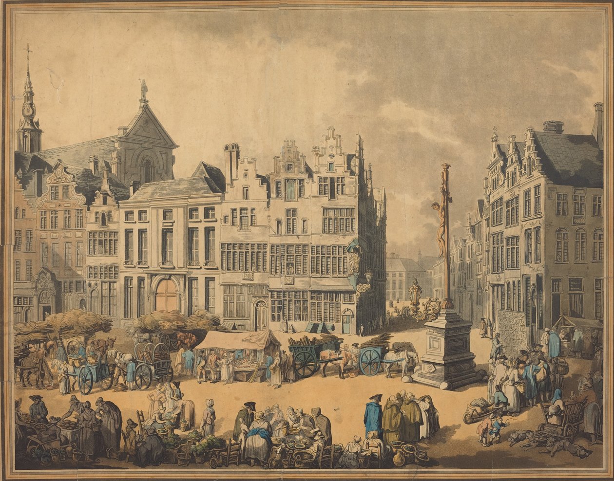 Place de Meir at Antwerp، 1797. بواسطة توماس رولاندسون