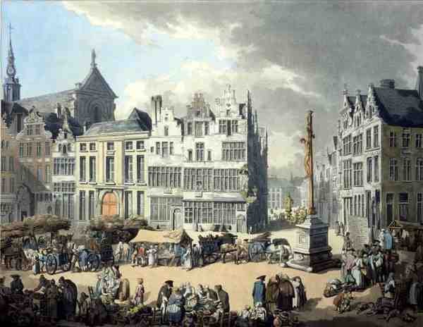 Place de Mier في أنتويرب ، نقش بواسطة رايت وشوتز ، حانة. بواسطة رودولف أكرمان بواسطة توماس رولاندسون