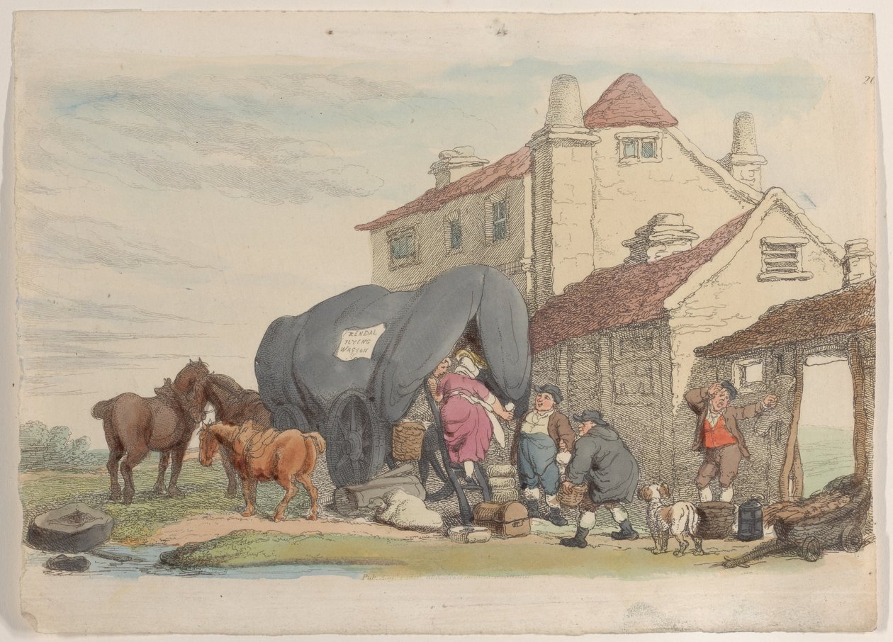 اللوحة 26: عربة طائرة ، من عالم مصغر ، 1816. ، 1816. بواسطة توماس رولاندسون