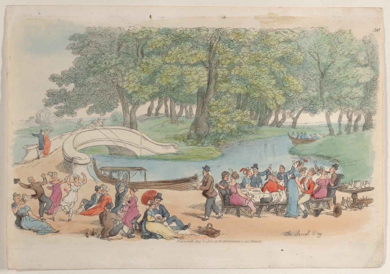 اللوحة 30: اليوم الاجتماعي ، من World in Miniature 1816. ، 1816. بواسطة توماس رولاندسون