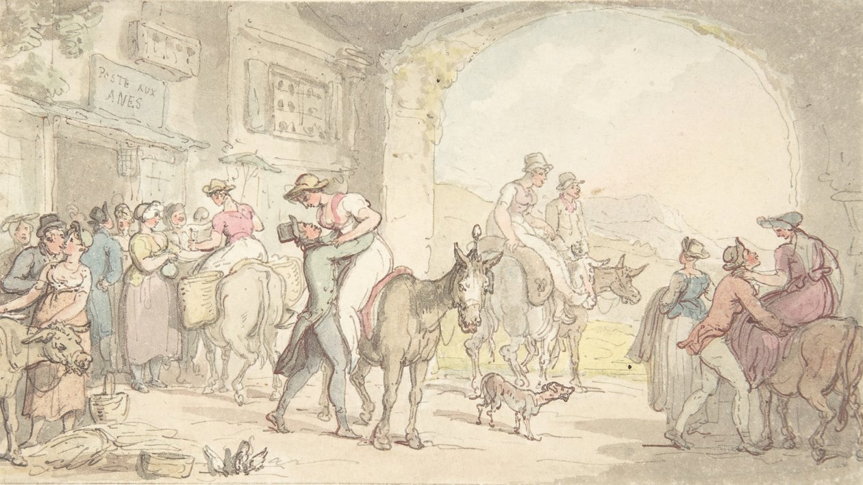 متعة من Poste aux Anes ، من رحلات عاطفية ، كاليفورنيا. 1821. بواسطة توماس رولاندسون