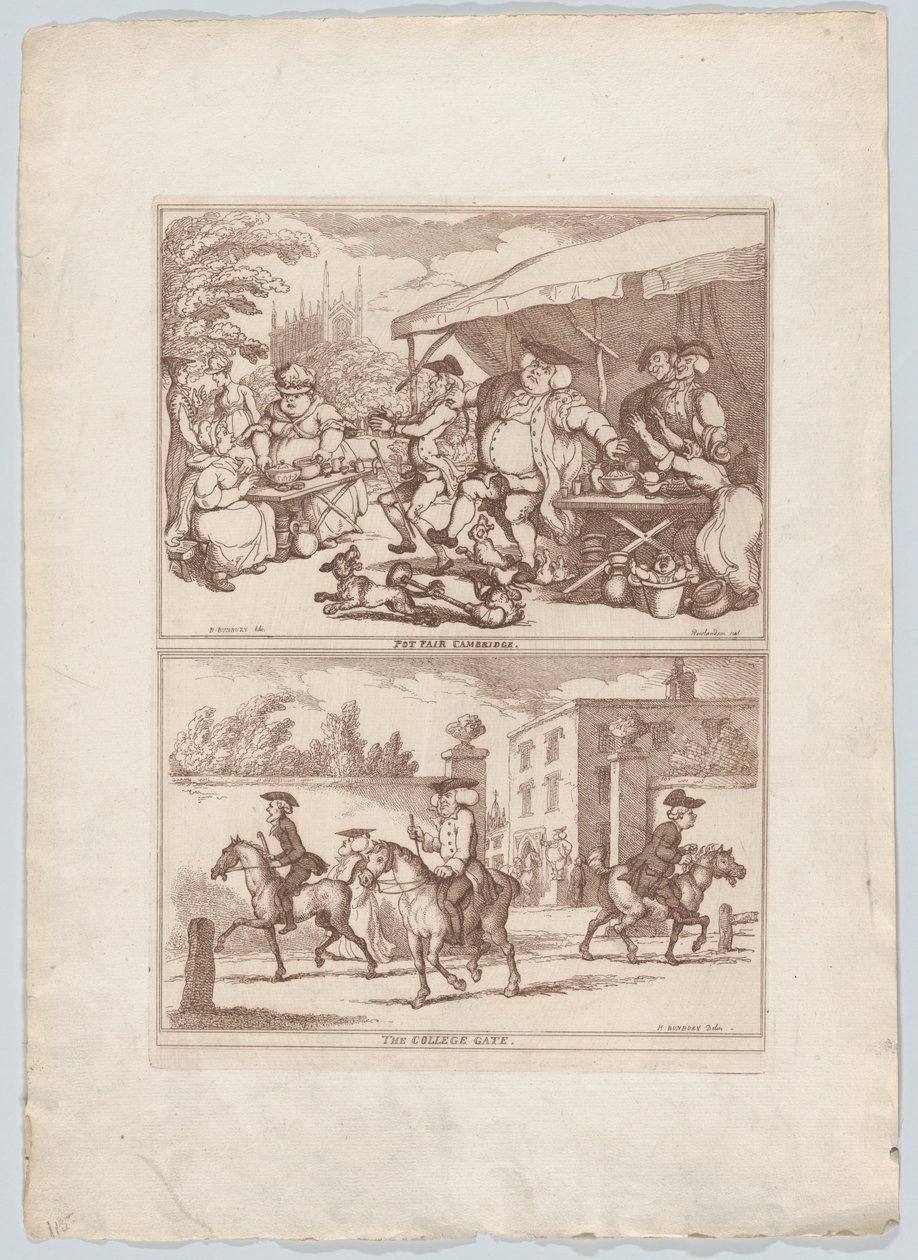 معرض بوت كامبردج ، و The College Gate ، 1780-90. ، 1780-90. بواسطة توماس رولاندسون