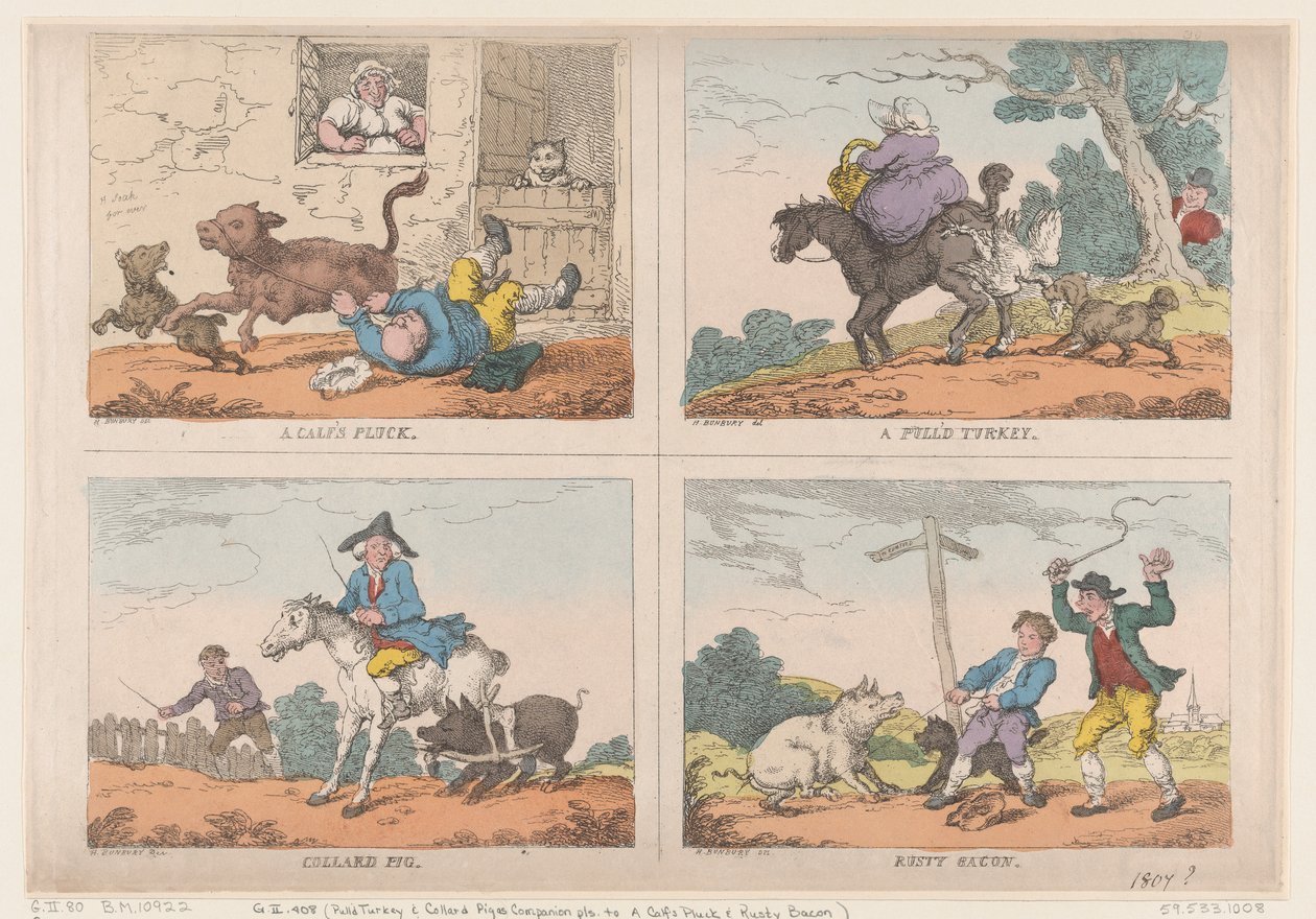 تركيا بولد ، خنزير كولارد ، قطف عجل وصدأ بيكون ، 1807. ، 1807. بواسطة توماس رولاندسون