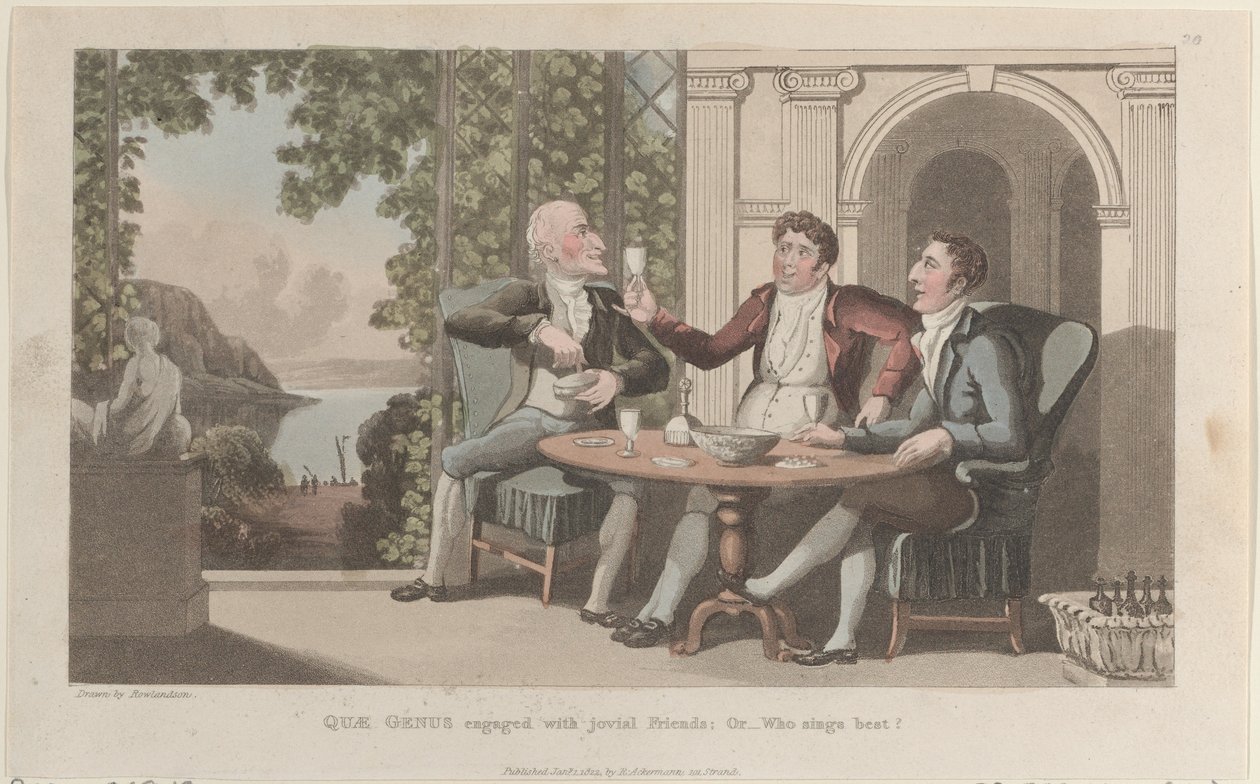 انخرط Quae Genus مع Jovial Friends ، Or-Who Sings Best ، من The History o ... ، 1 كانون الثاني (يناير) 1822. بواسطة توماس رولاندسون