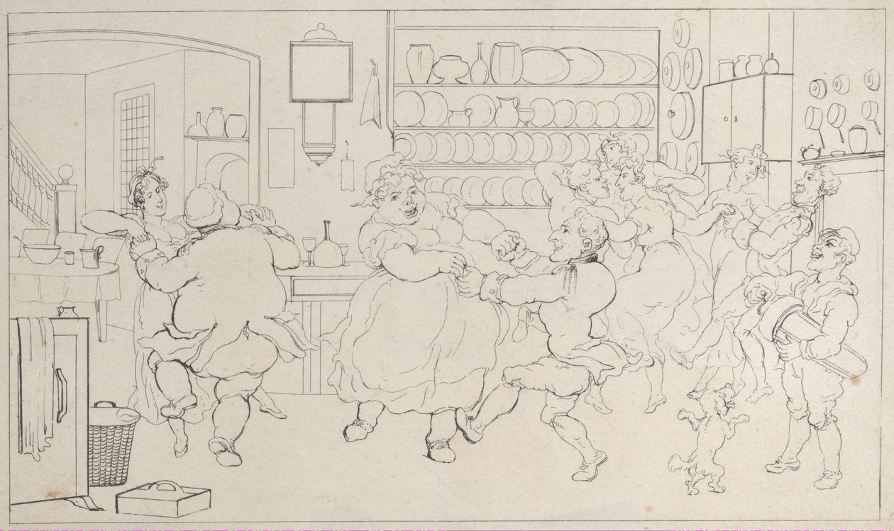 Quae Genus in the Sports of the Kitchen ، من تاريخ Johnny Quoe Genus: the Littl ... ، 1822. بواسطة توماس رولاندسون