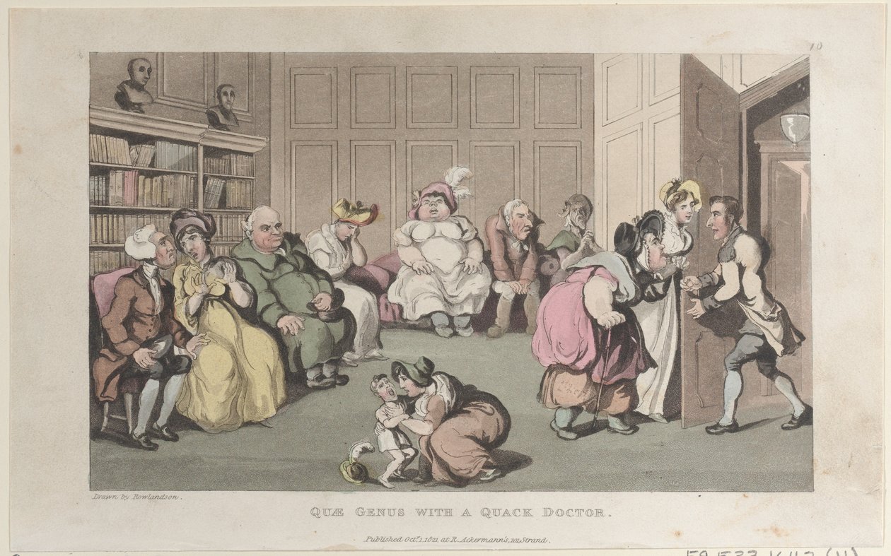 Quae Genus with a Quack Doctor ، من تاريخ Johnny Quae Genus ، The Lit ... ، 1 أكتوبر 1821. بواسطة توماس رولاندسون