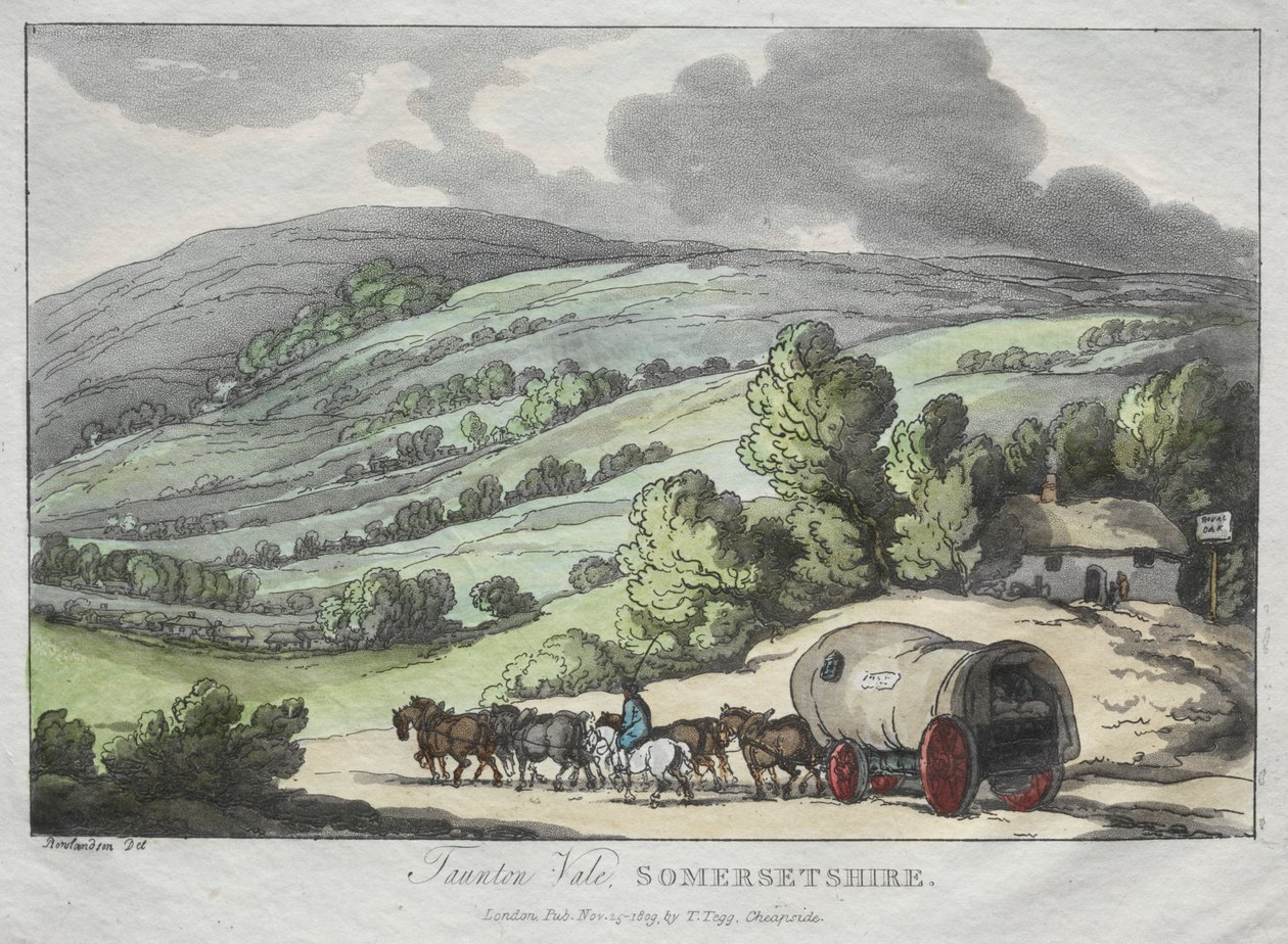رسومات Rowlandsons من الطبيعة: Taunton Vale ، Somersetshire ، 1809. بواسطة توماس رولاندسون
