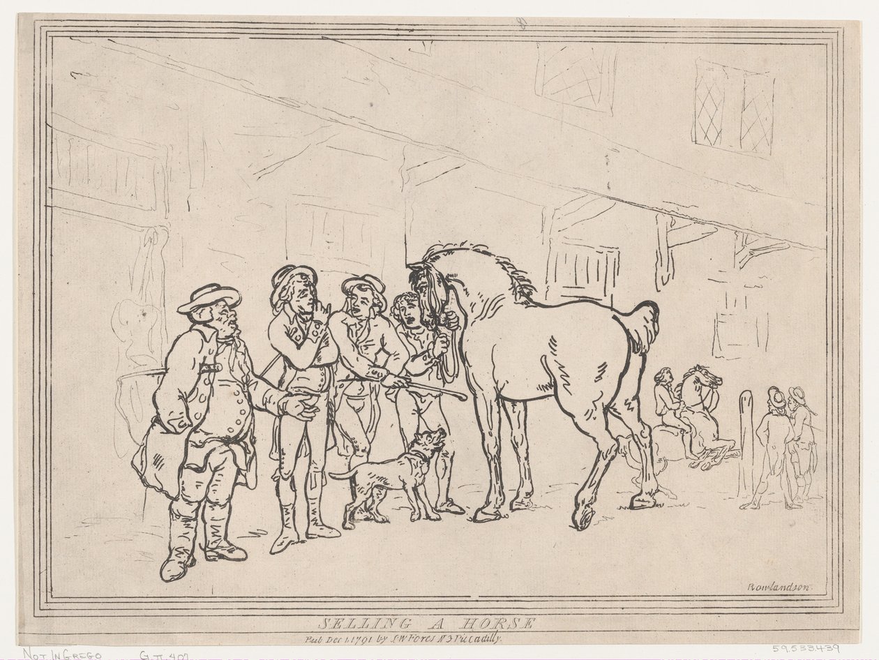 بيع حصان ، 1 ديسمبر 1791. ، 1 ديسمبر 1791. بواسطة توماس رولاندسون