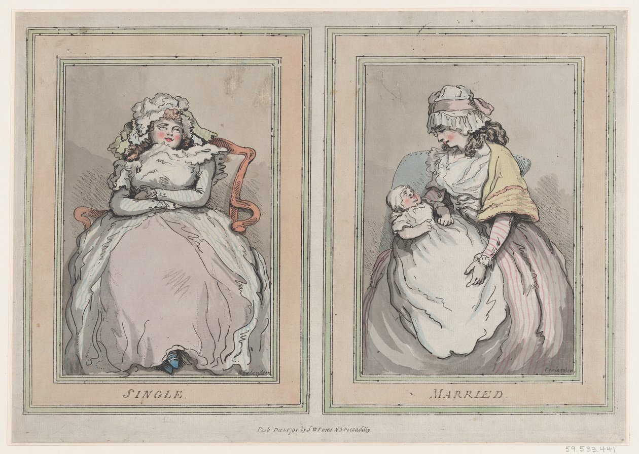 أعزب ومتزوج ، 1 ديسمبر 1791. ، 1 ديسمبر 1791. بواسطة توماس رولاندسون