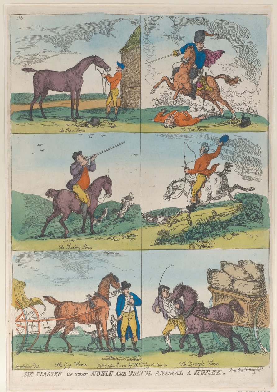 ست فئات للحيوان النبيل والمفيد حصان ، ١٠ أكتوبر ١٨١١. ، ١٠ أكتوبر ١٨١١. بواسطة توماس رولاندسون