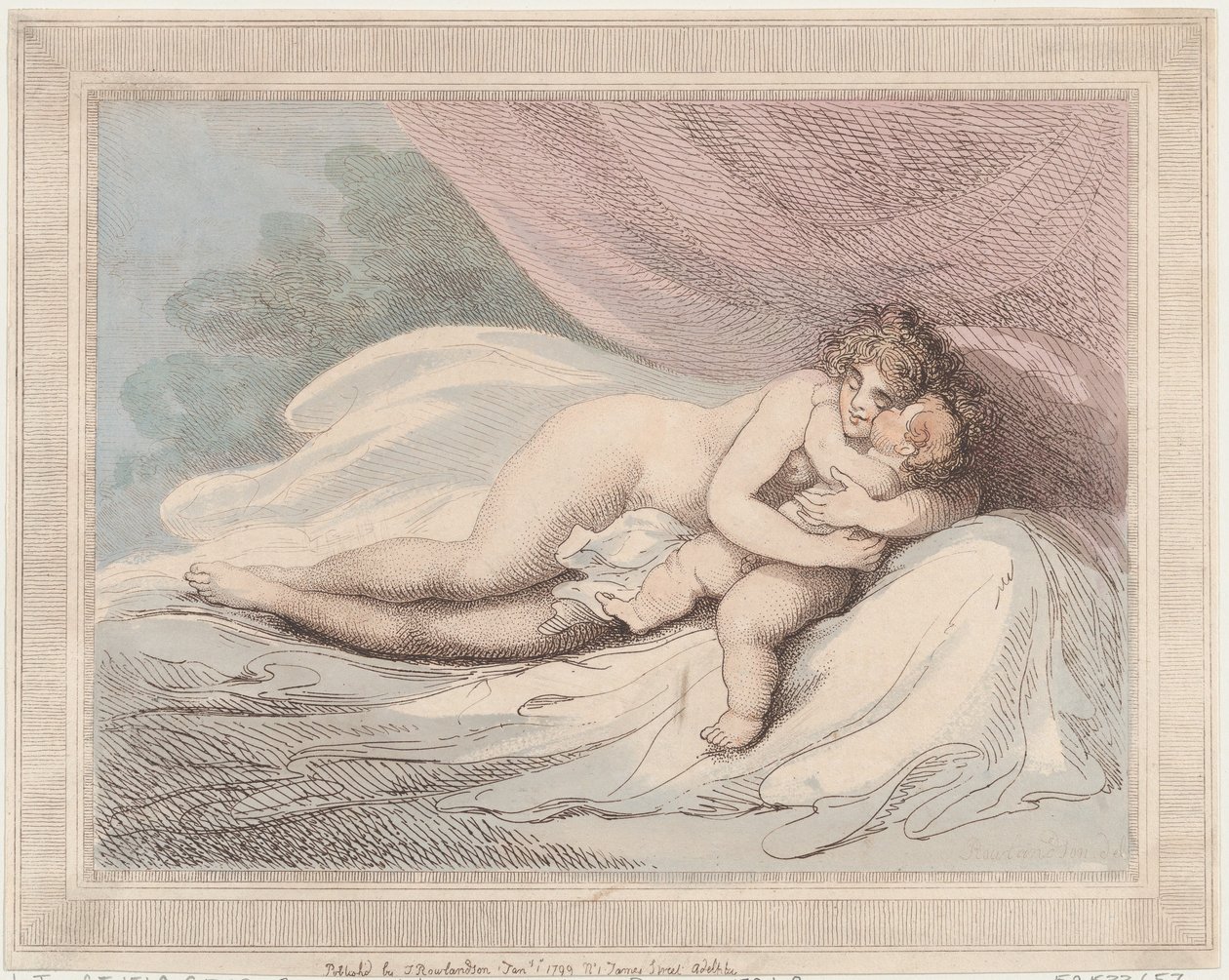 كوكب الزهرة النائم يحتضن طفلًا ، 1 يناير 1799 ، 1 يناير 1799. بواسطة توماس رولاندسون